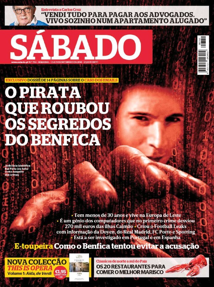 Revista Sábado 13-09-2018 Rui Pinto Football Leaks